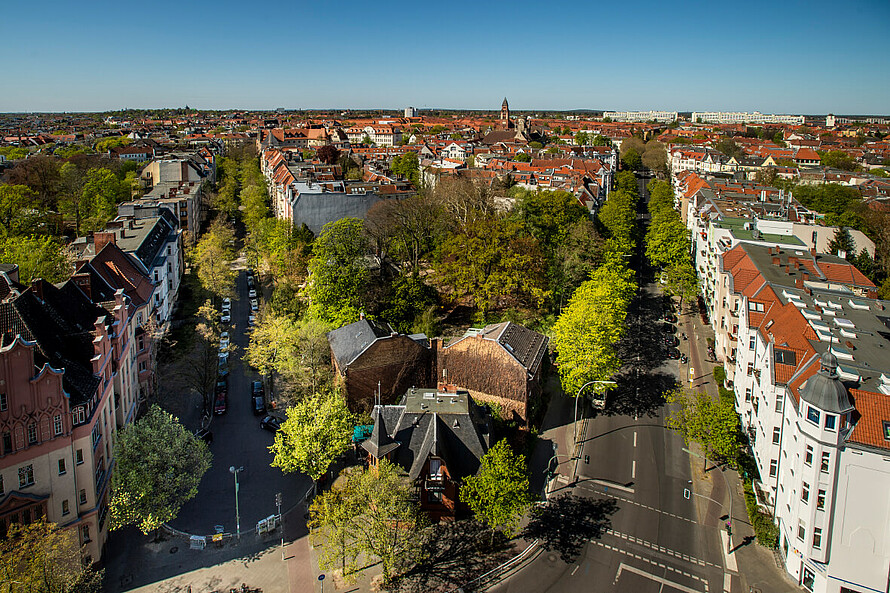 Luftbild vom Friedrich-Wilhelm-Platz in Friedenau