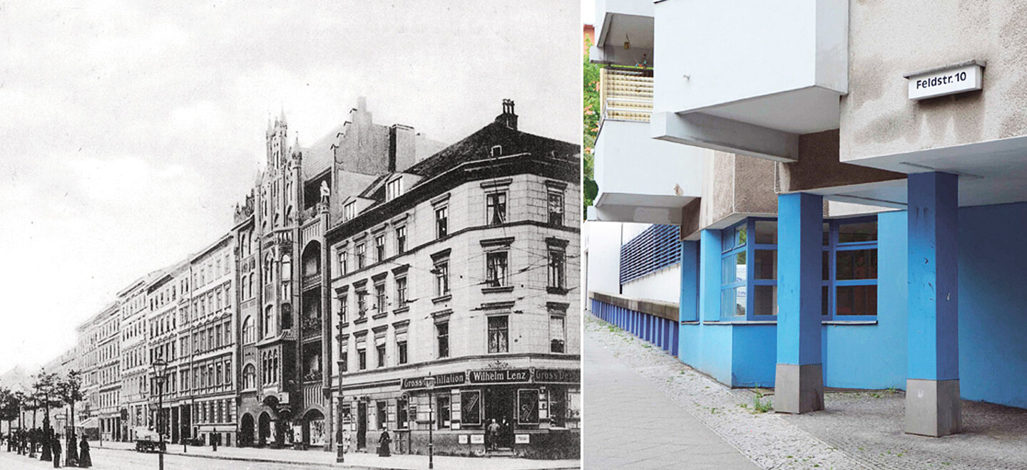 Blick in eine Straße – die Ackerstraße im Jahr 1920 und im Jahr 2015