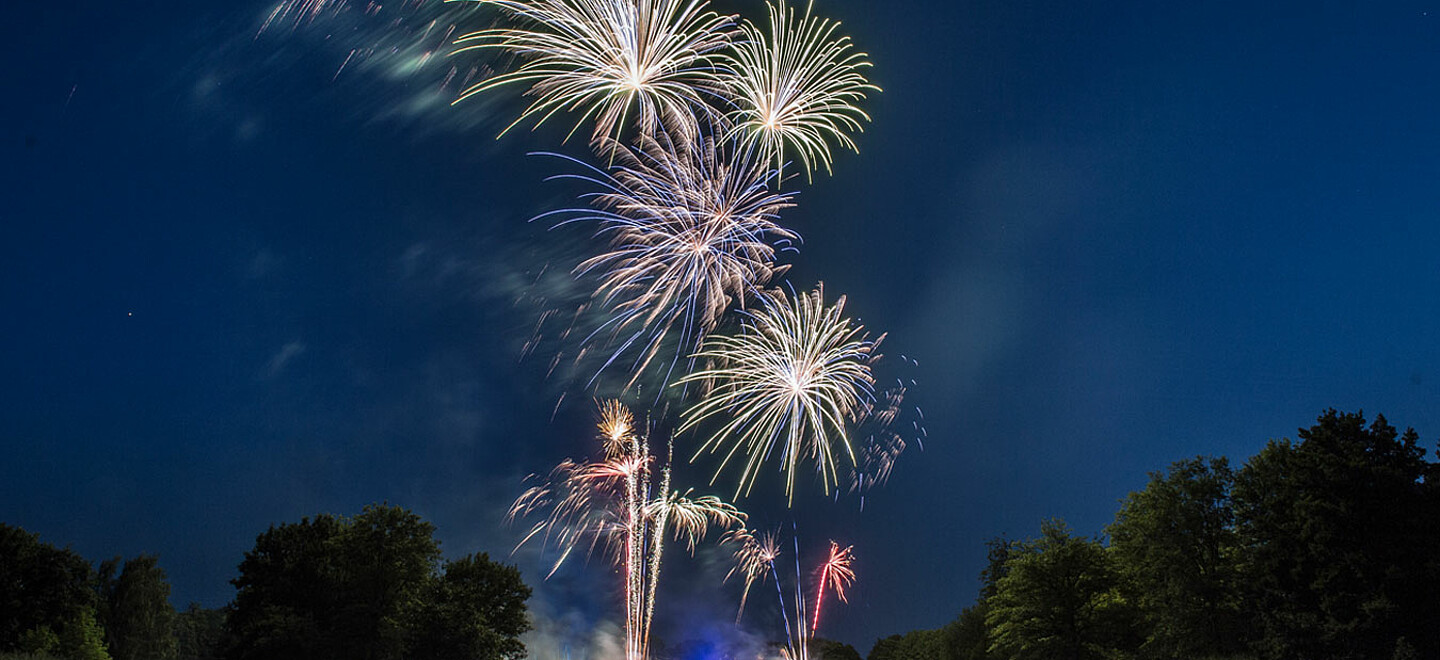 Bild zeigt Feuerwerk am Himmel.