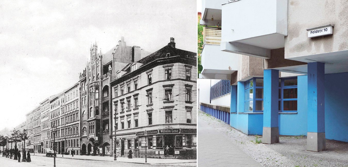 Blick in eine Straße – die Ackerstraße im Jahr 1920 und im Jahr 2015